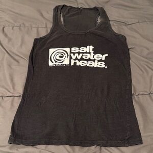 Salt Water Heals Black Tank Top